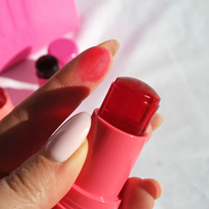 1/2/4PCS Jelly Lipstick Cheek Blush Stick Long Lasting Moisturized Blusher Sticker Lip Gloss Rouge Cream Facial Makeup Cosmetics