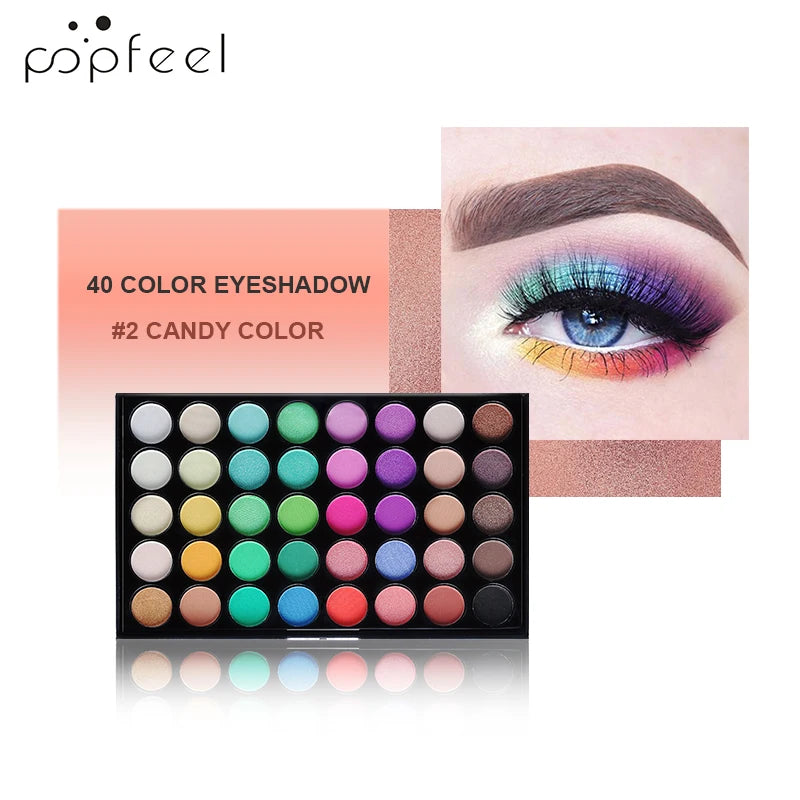 POPFEEL 40 Colors Eyeshadow Palette Long Lasting