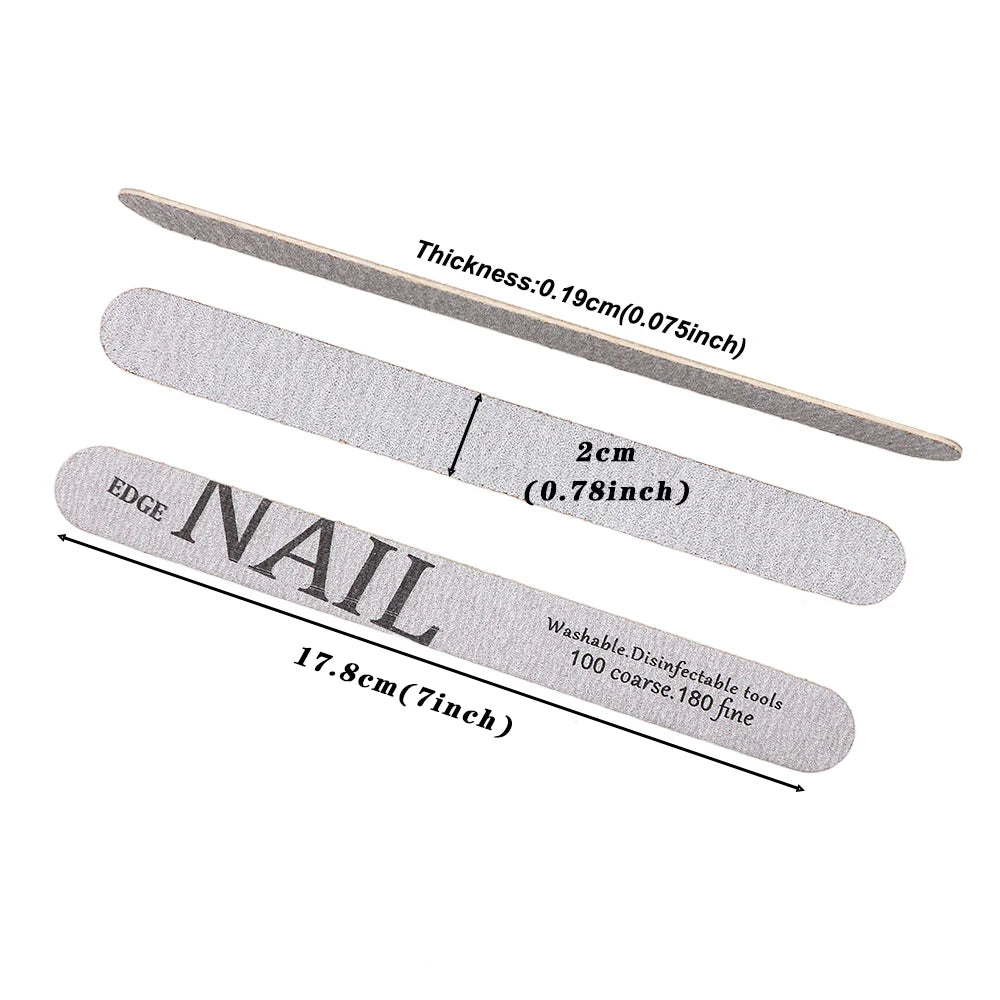 50pcs Wooden Nail File Buffer 100/180