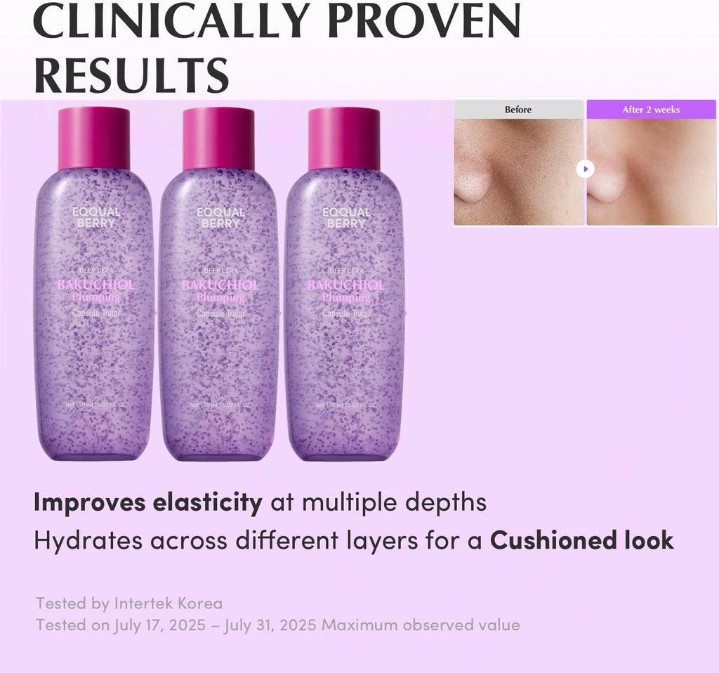 EQQUALBERRY Bakuchiol Plumping Capsule Toner