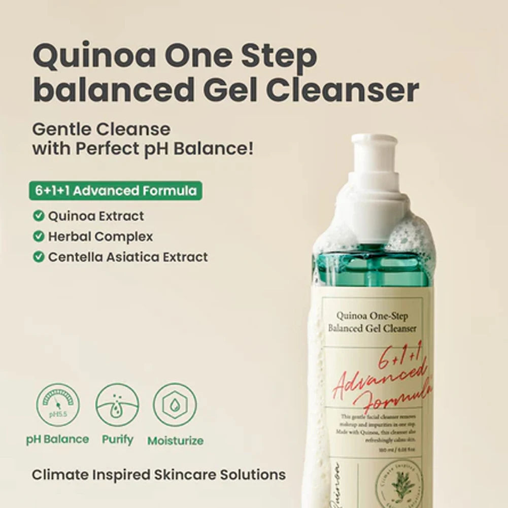 Axis-Y 180ml Quinoa One-Step Balanced Gel Cleanser Makeup Remover and Facial Cleanser 2-in-1 Gentle Cleansing Gel