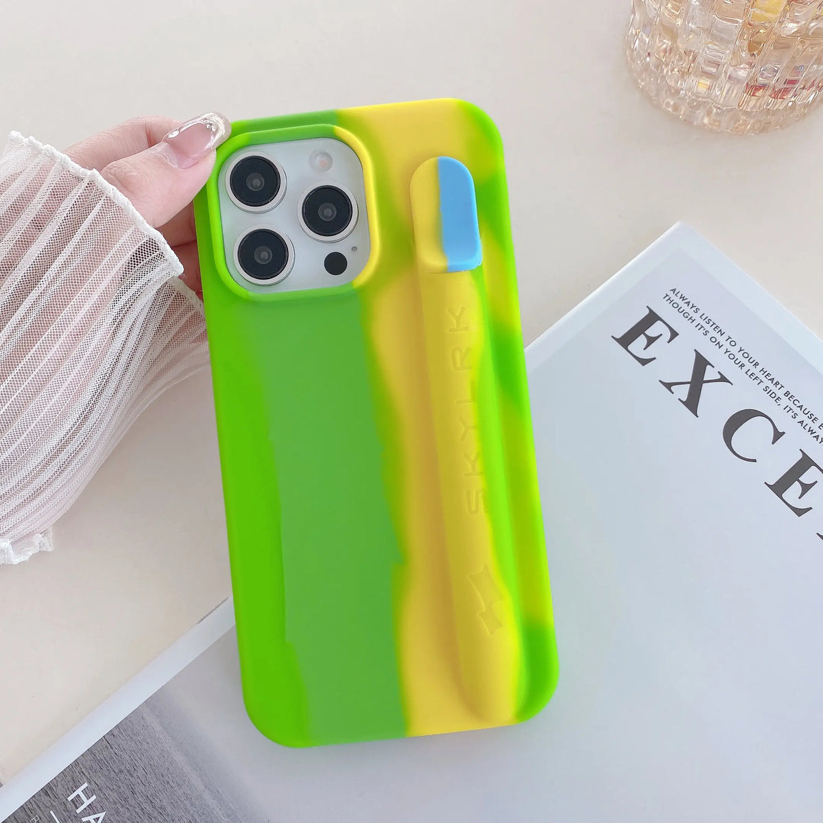Portable Cigarette Slot Holder Soft Silicone Phone Case