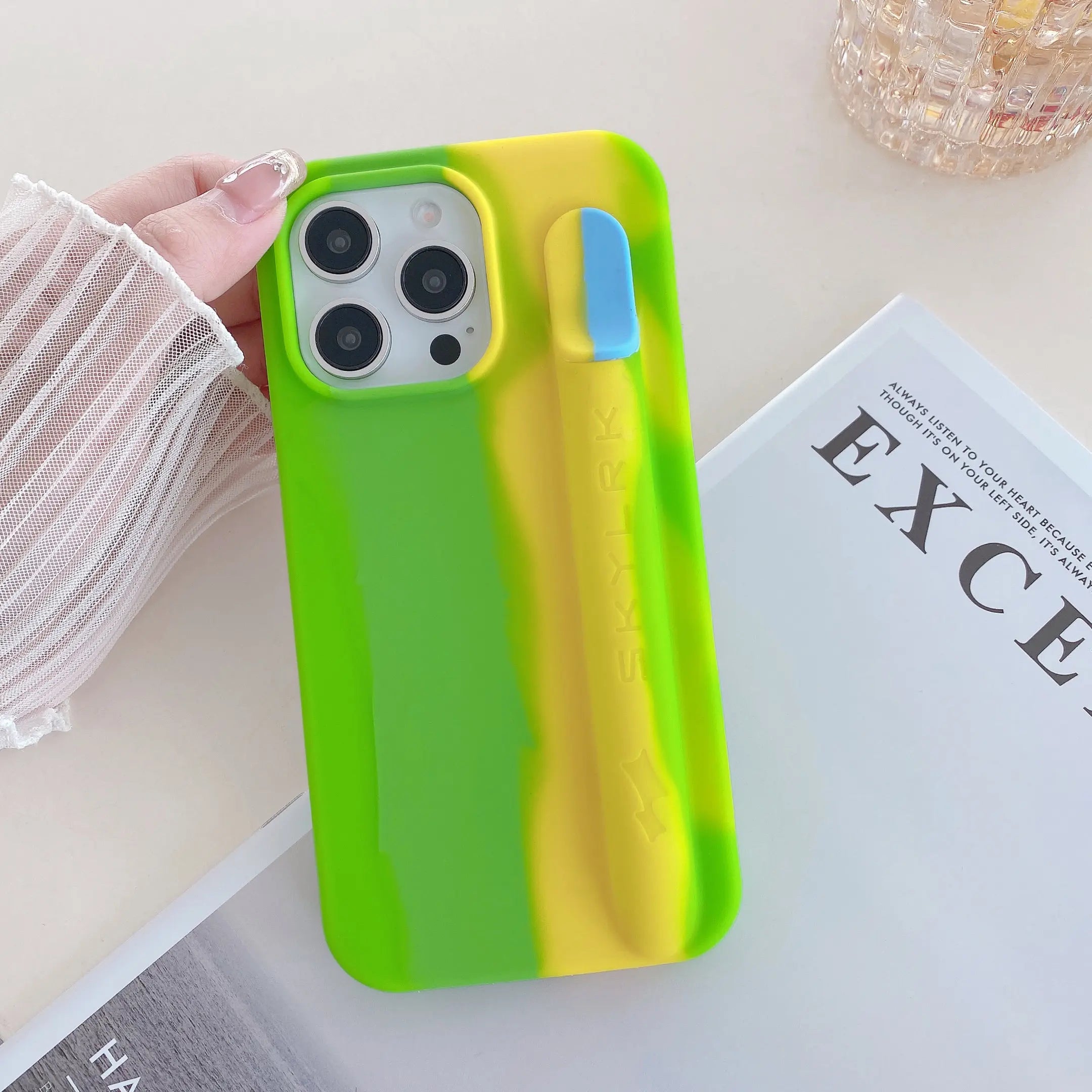 Portable Cigarette Slot Holder Soft Silicone Phone Case
