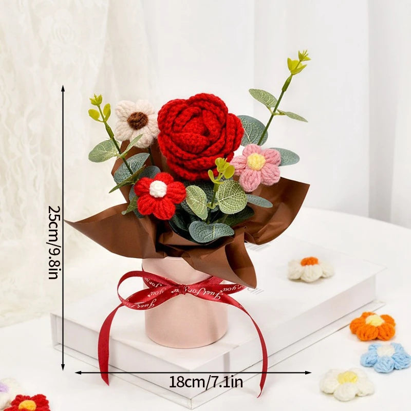 Knitted Flower BouquetValentine's Day Gift