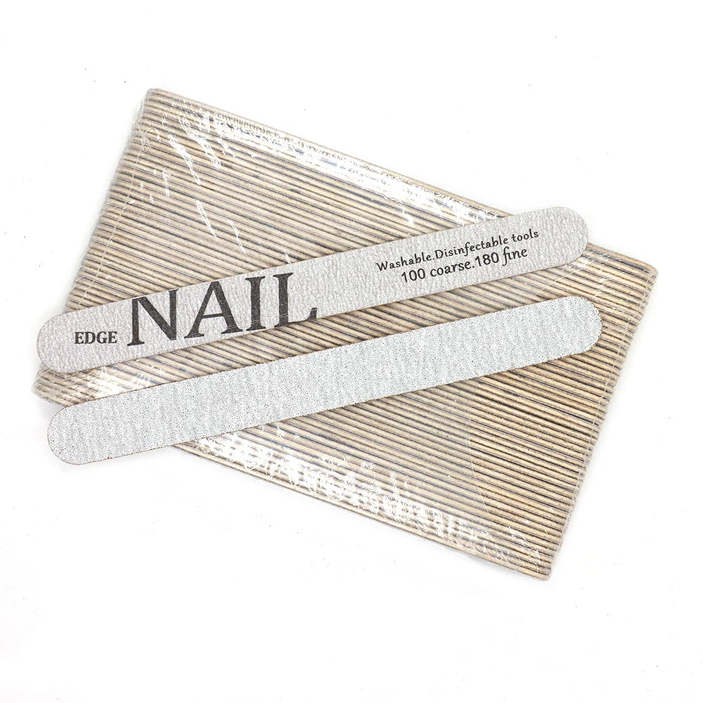 50pcs Wooden Nail File Buffer 100/180