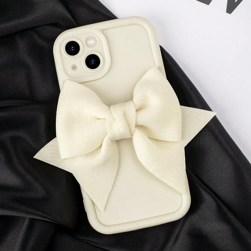 Lovely 3D Bowknot Silicone Phone Case For iPhone Soft Shockproof Cover
