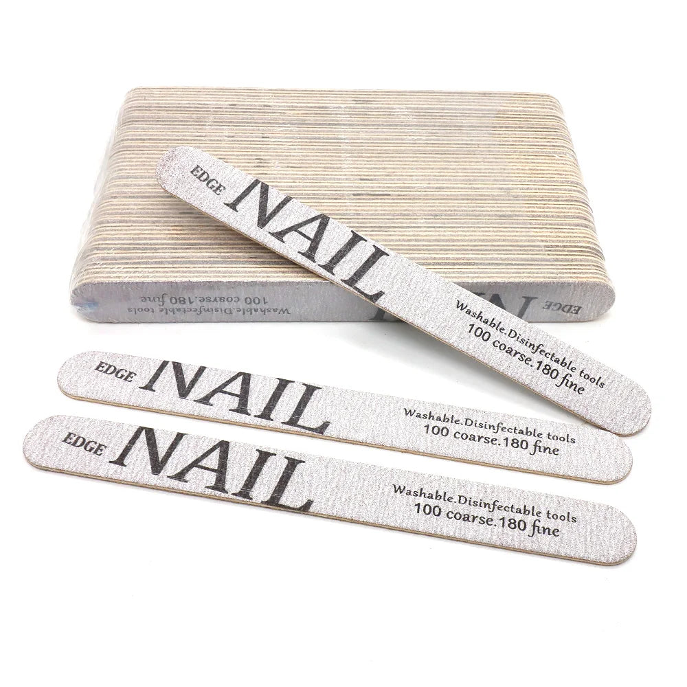 50pcs Wooden Nail File Buffer 100/180