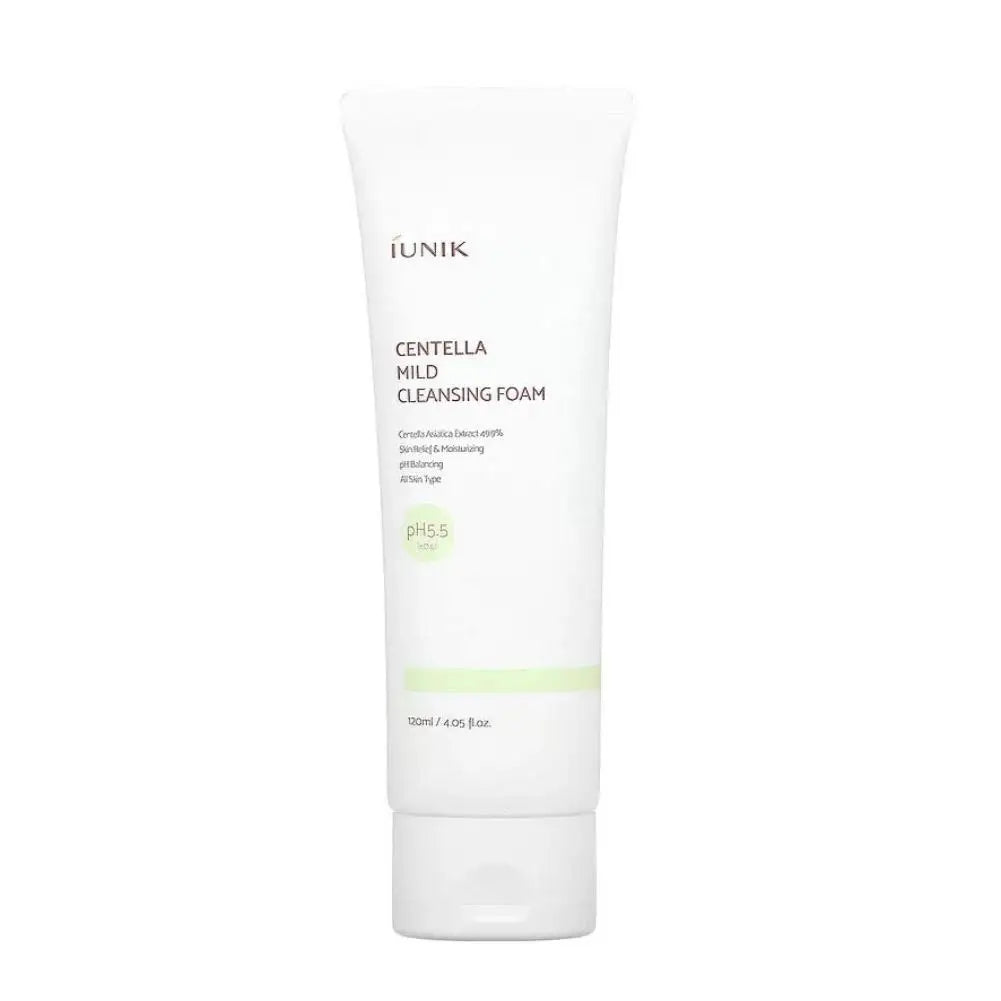 Korea IUNIK Centella Asiatica Cleanser 120ml Gentle Cleansing Cortex Keratin Calming Soothing Non-tightening Foam Cleanser