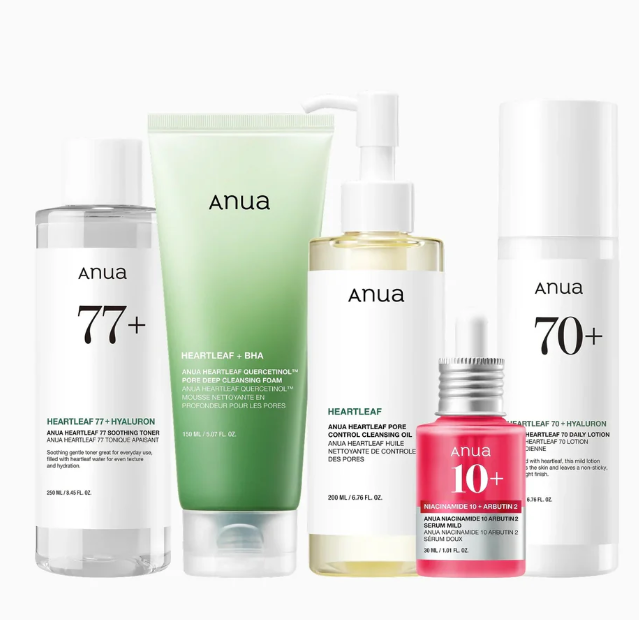 Anua Heartleaf Complete Skin Routine Set 🌿 (5-Step Korean System)