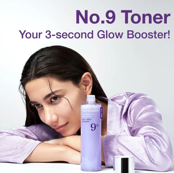 Numbuzin No.9 NMN Bio Glow Set – Lifting Face Masks + 9+ Peptide Toner | Firming, Brightening & Anti-Aging Korean Skincare