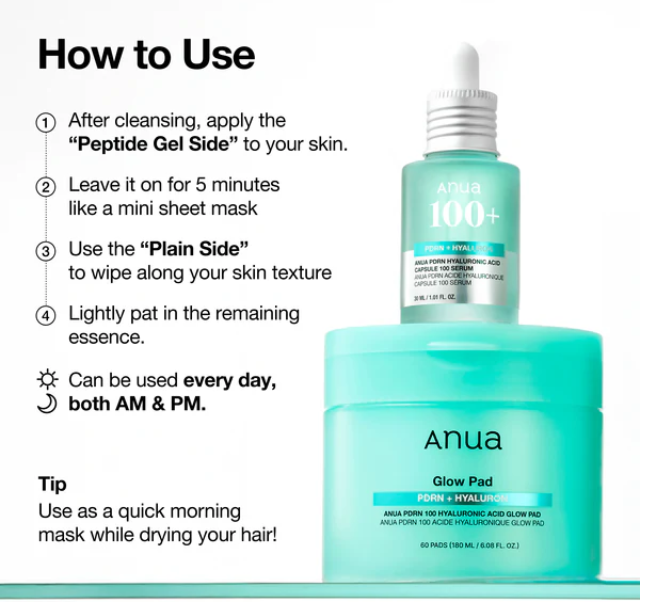 ANUA - PDRN 100 Hyaluronic Acid Glow Pad - 60pads