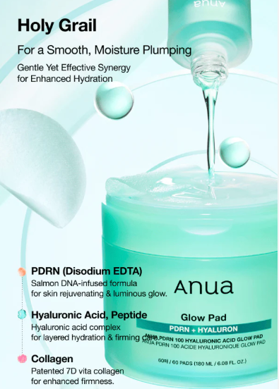 ANUA - PDRN 100 Hyaluronic Acid Glow Pad - 60pads