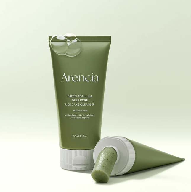 ARENCIA Green Tea + LHA Deep Pore Rice Cake Cleanser