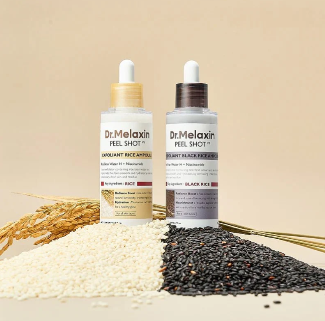 Dr.Melaxin Peel Shot Exfoliating White & Black Rice Ampoule