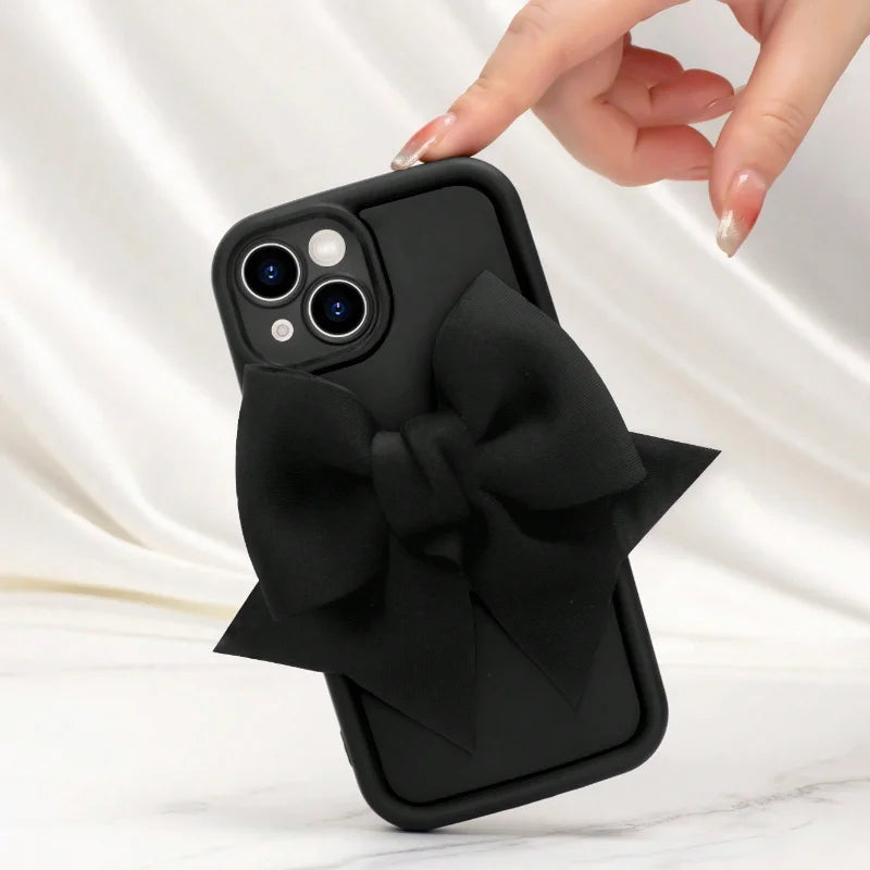 Lovely 3D Bowknot Silicone Phone Case For iPhone Soft Shockproof Cover