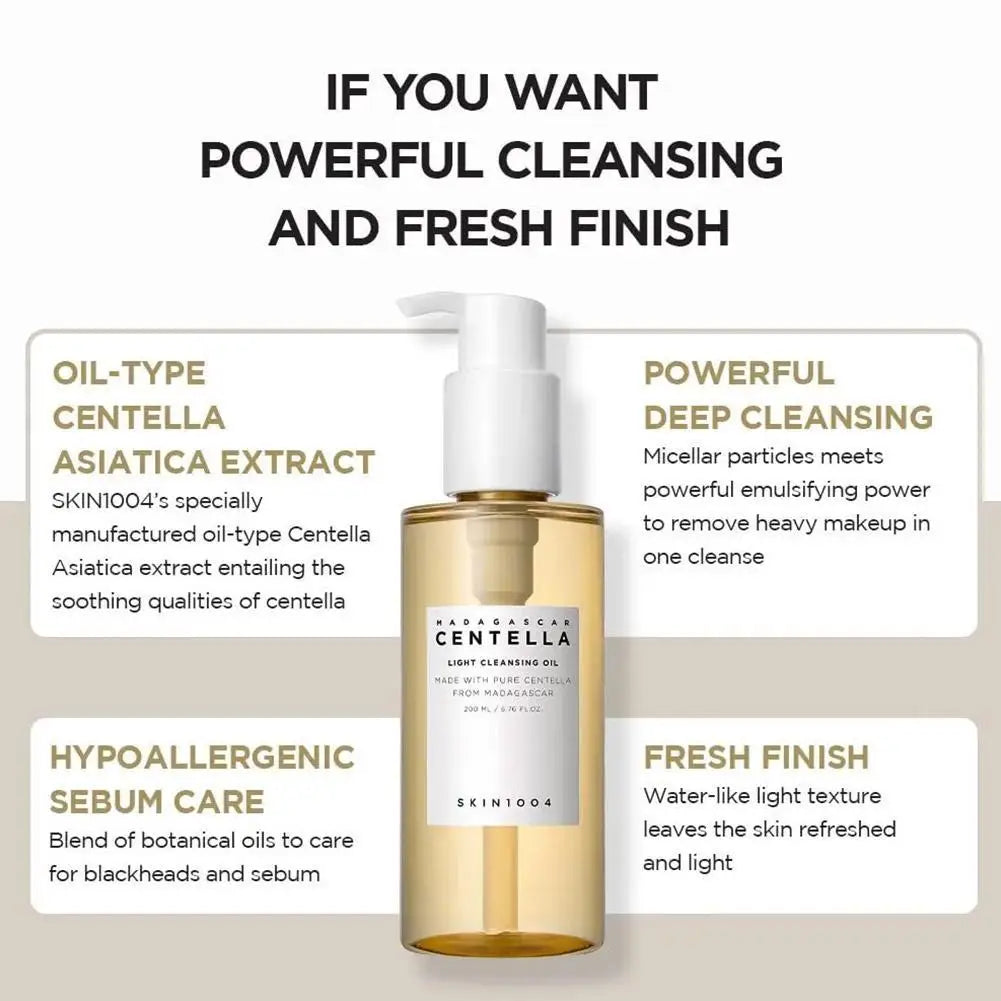 SKIN1004 Centella Asiatica Cleansing Oil Light-Weight Dissolving Makeup Purifying Pore Nourishing Moisturizing Radiant Makeup