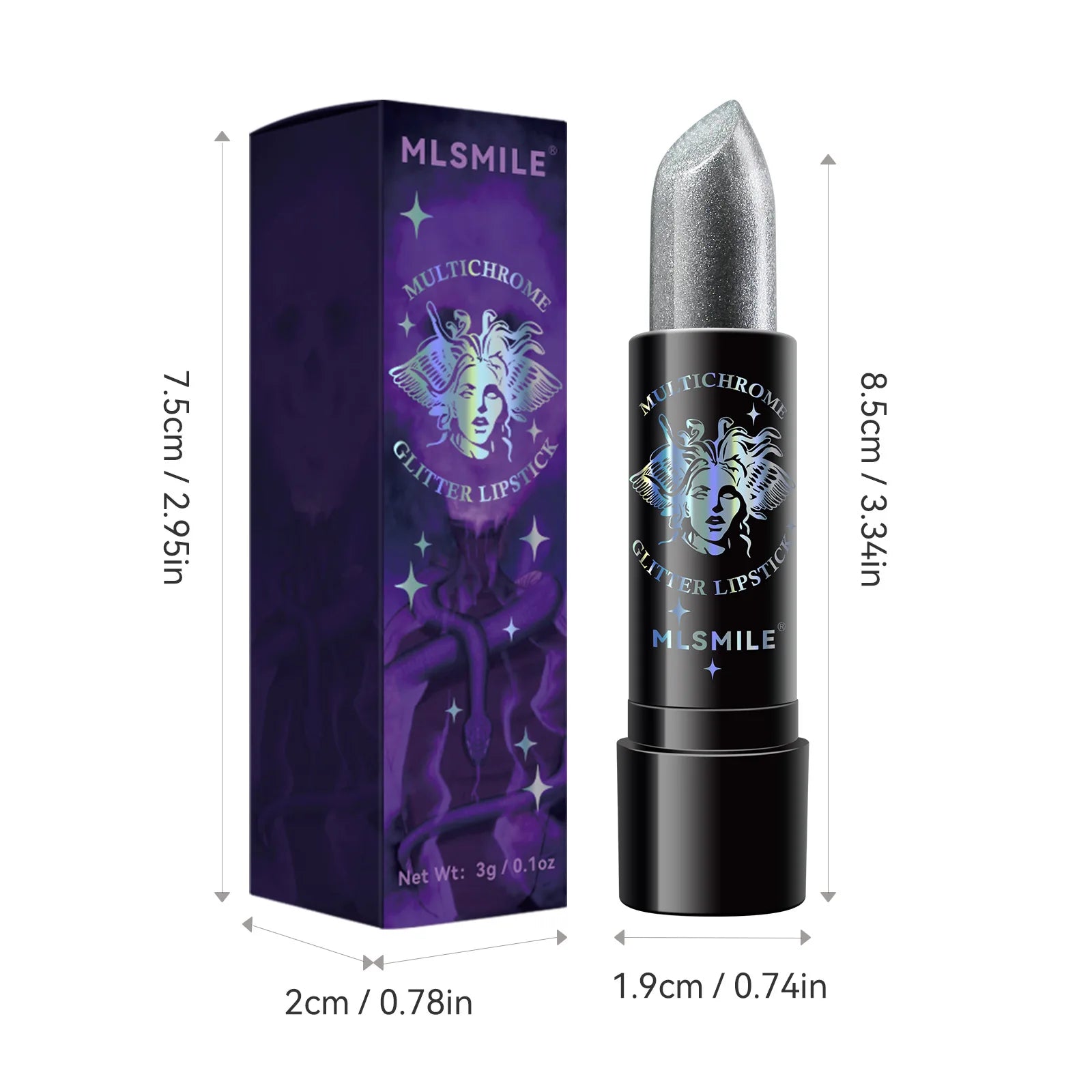 6Colors Glitter Lipstick Waterproof Long Lasting Diamond