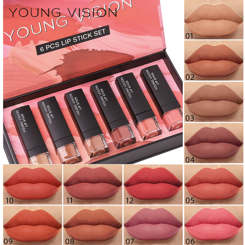 6 pcs /set matte lipstick gift box set