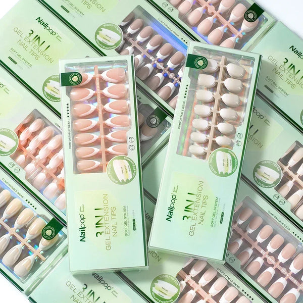 Nailpop 3 in 1 French Tip Nails Pre-Colored Quick 150 PIECE