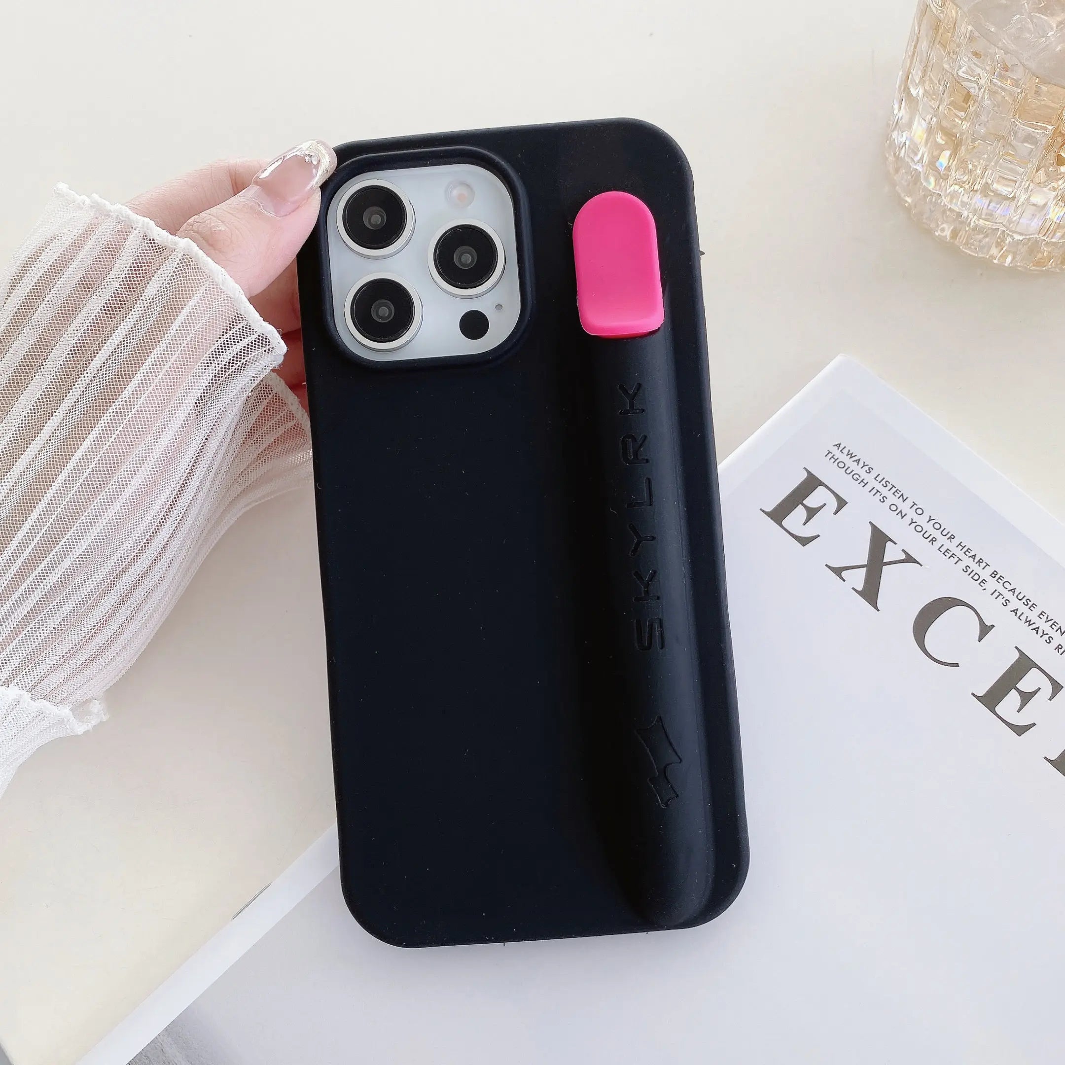 Portable Cigarette Slot Holder Soft Silicone Phone Case