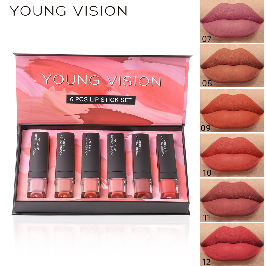 6 pcs /set matte lipstick gift box set