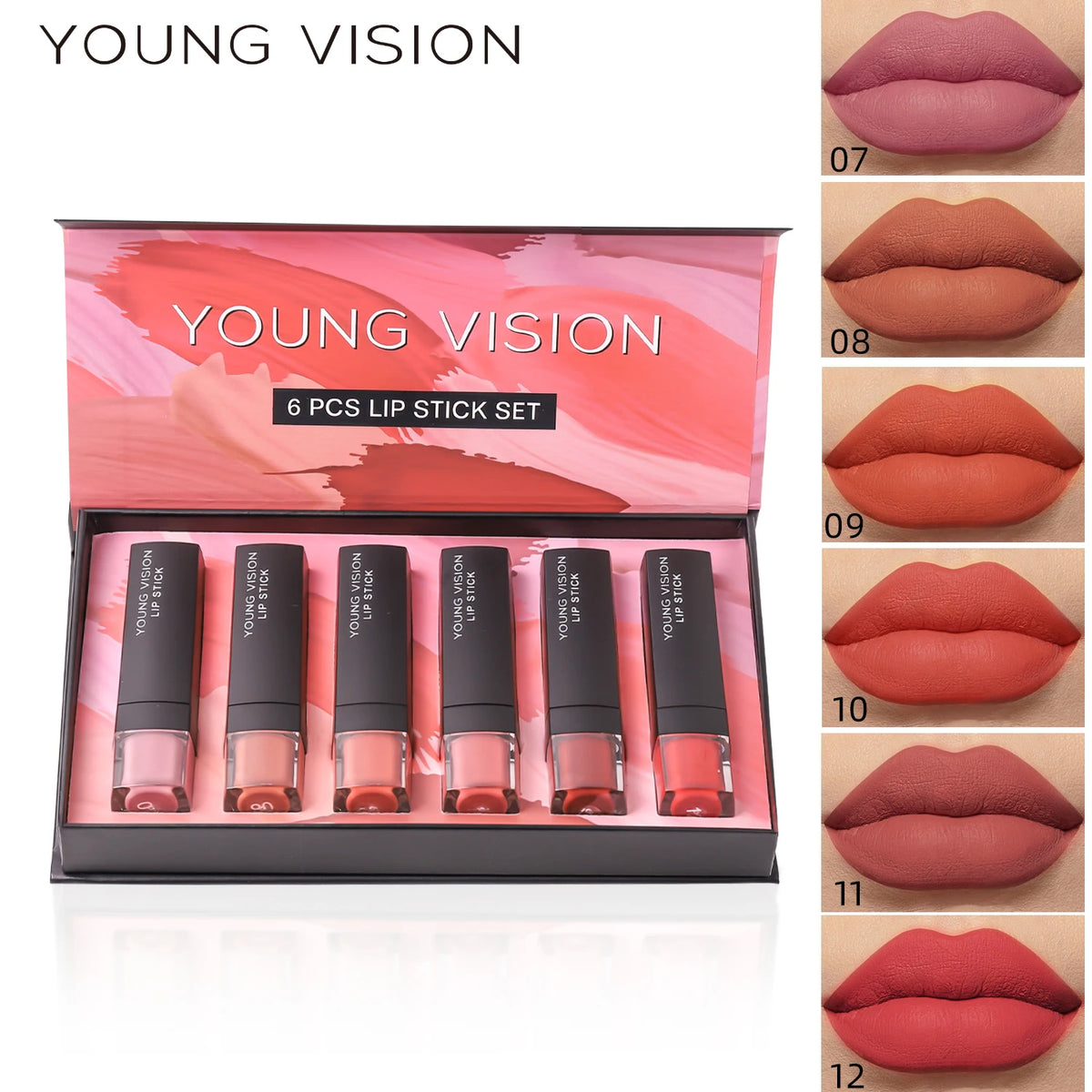 6 pcs /set matte lipstick gift box set