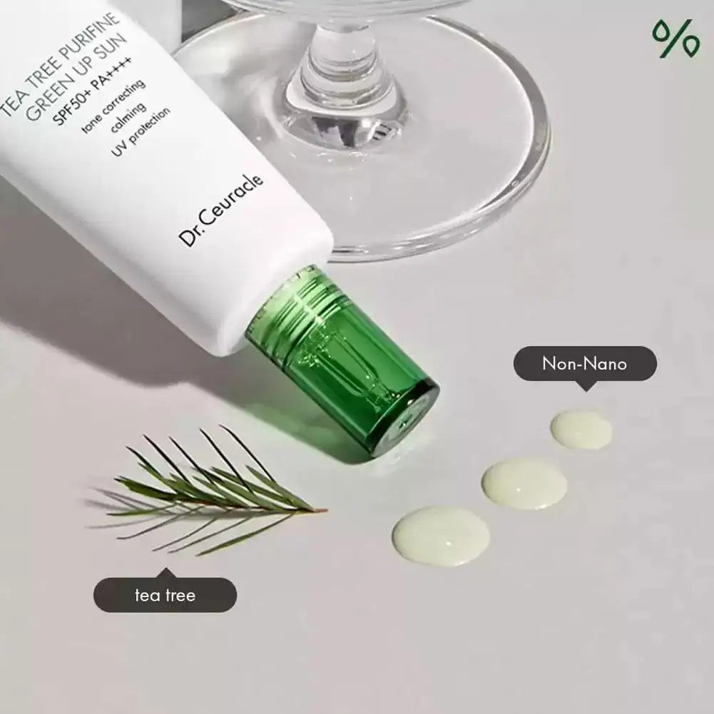 SPF50 UV Protection Moisturizing Sunscreen Tea Tree Clear Sun Block Isolation Cream Smooth Skin Sunscreen