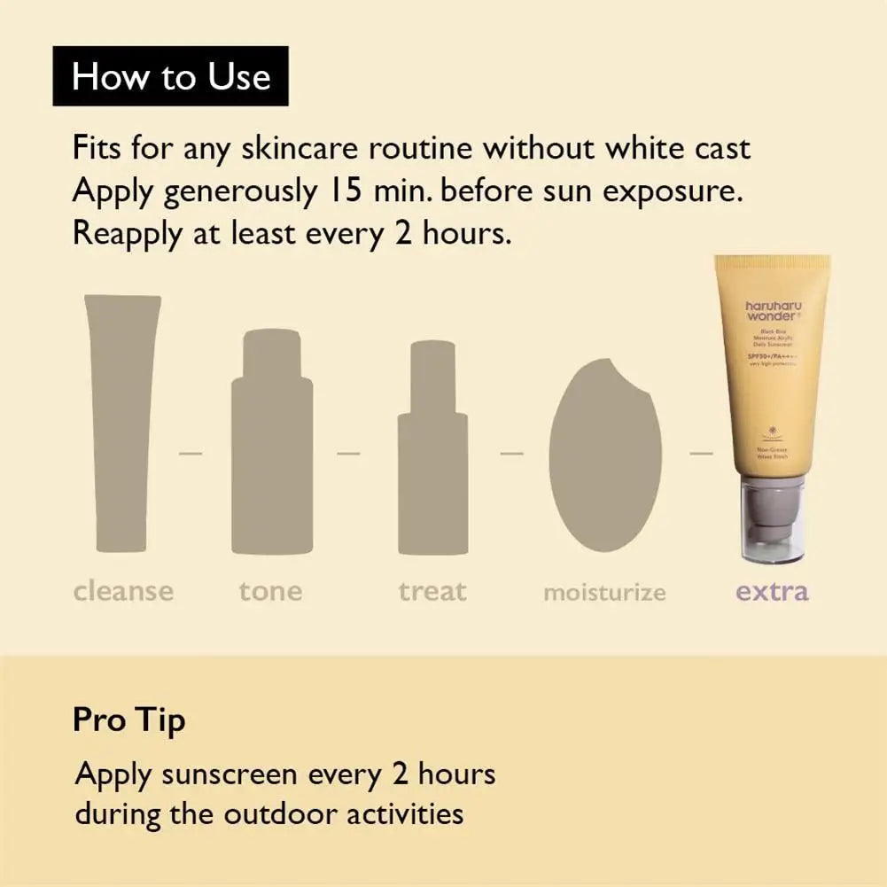50ML For Haruharu Wonder Isolation Cream Physical Black Rice Fermentation Chemical Isolation Emulsion Moisturizes Non-stick Care