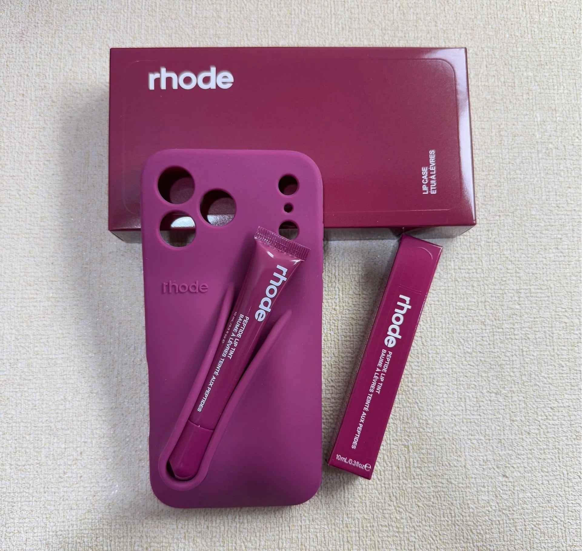 Rhode Phone Case for iPhone Makeup Lip Gloss Holder Silicone Back Cover