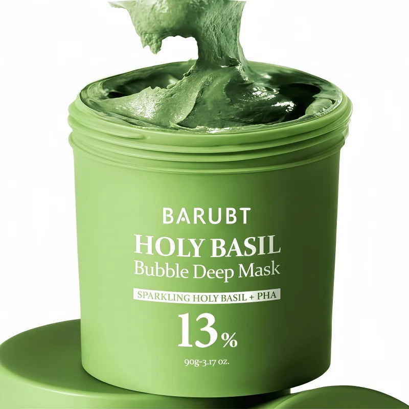 13% PHA Bubble Deep Cleansing Mask | Holy Basil Extract | Pore Exfoliation, Blackhead Removal, Oil Control, Moisturizing