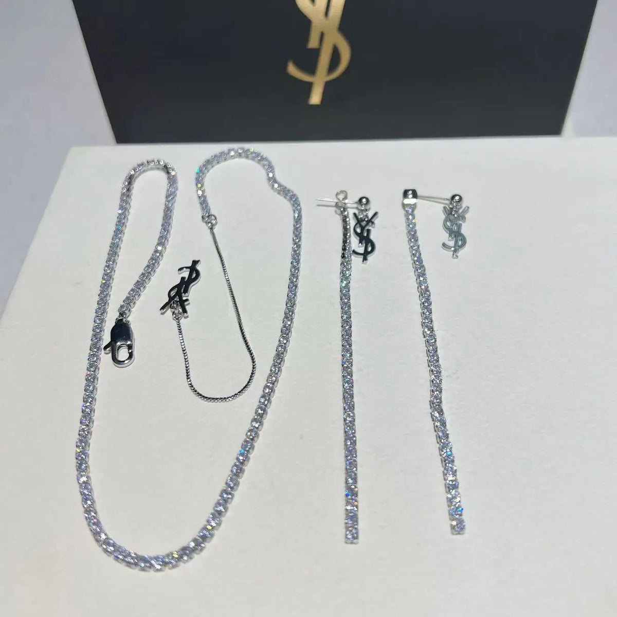Classic Yang Forest Tassel Long Crystal Letter Necklace