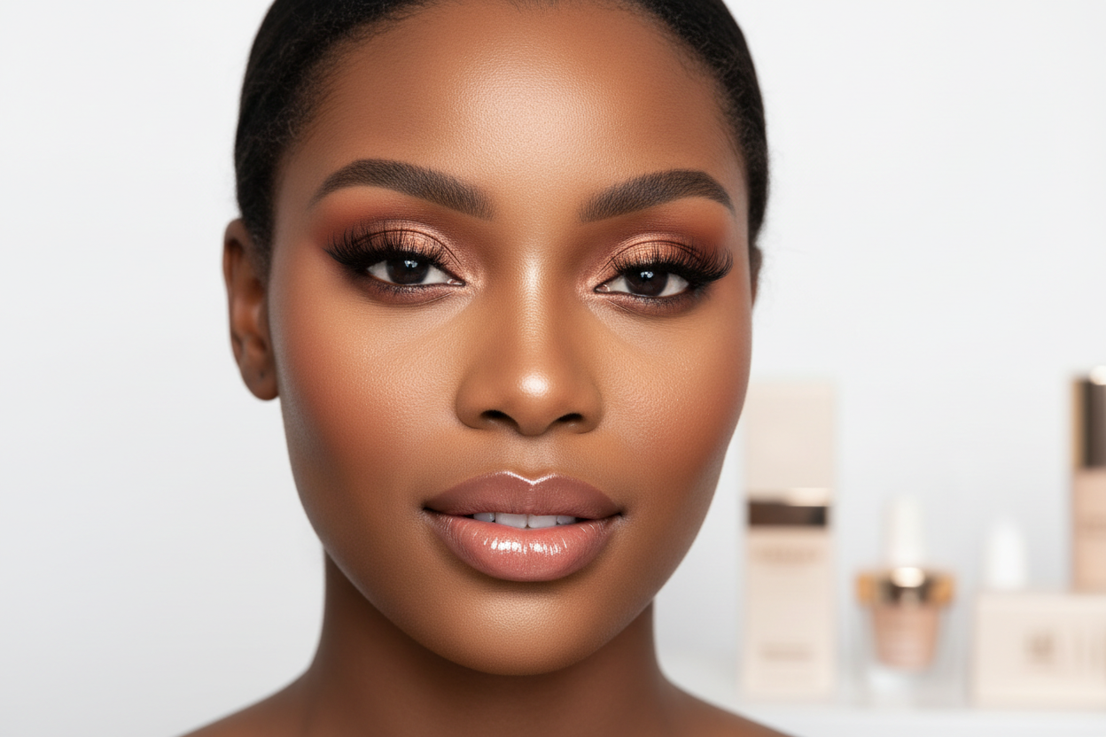 black girl with makeup